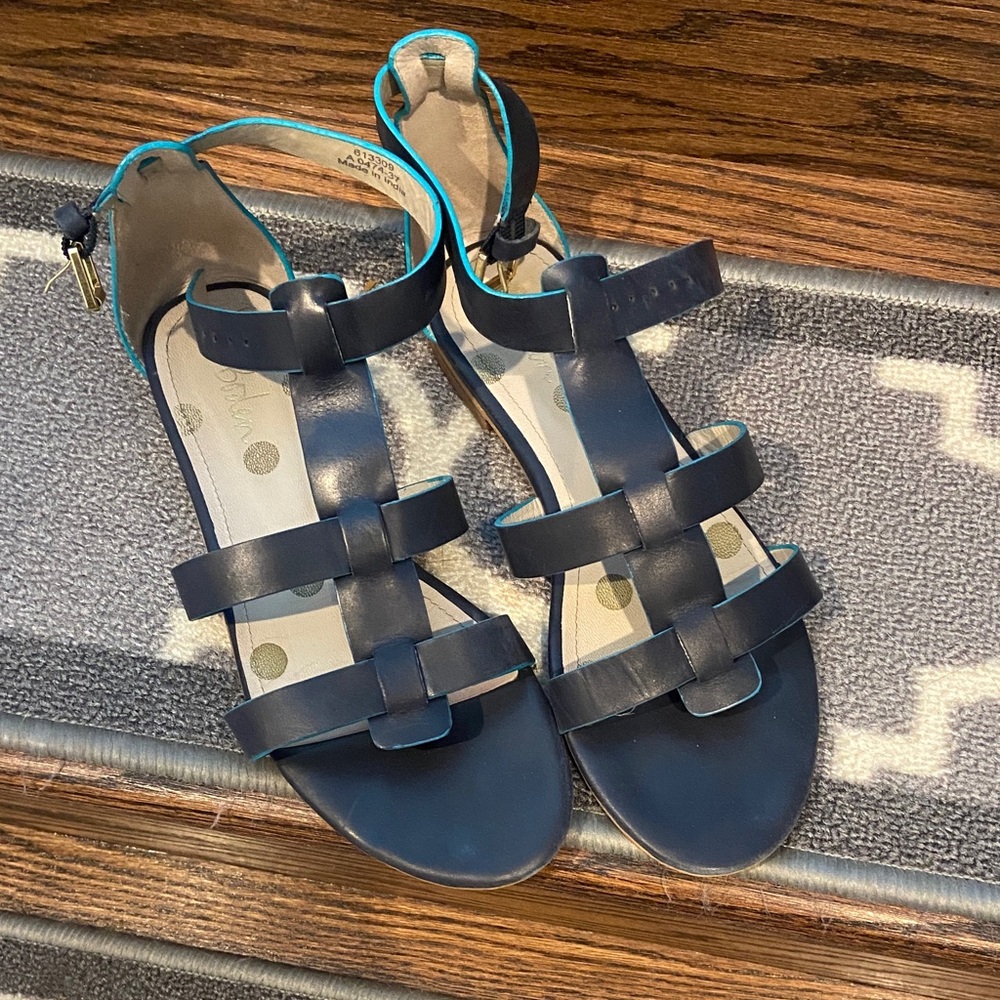 Boden Navy and Teal Strappy Sandals